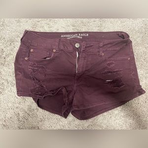 American Eagle Shortie Denim Torn Shorts Size 14